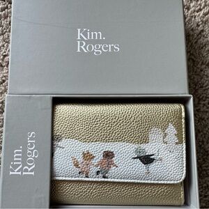 Kim Rogers Gold Wallet with Winter Scene